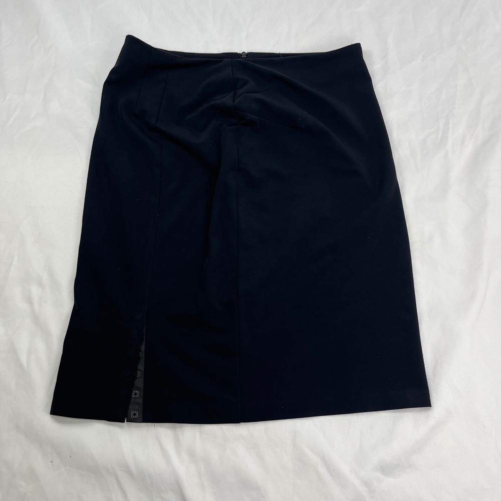 Cache Vintage 90s Office Siren Snap Vent Black Pencil Skirt